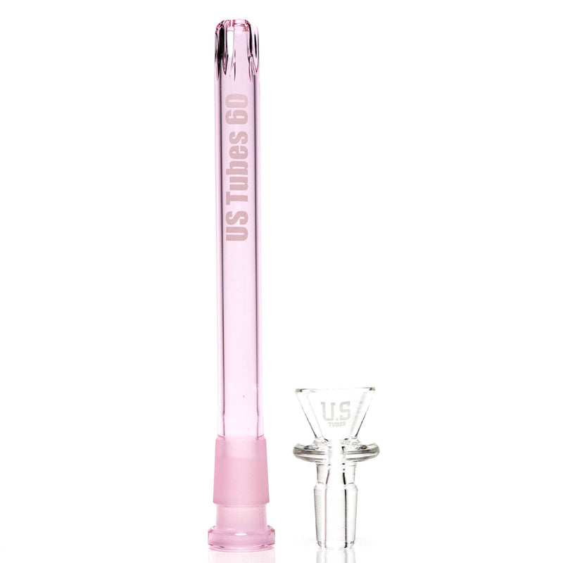 US Tubes - 17" Beaker 50x5 - Constriction - White & Pink Vertical Label - The Cave