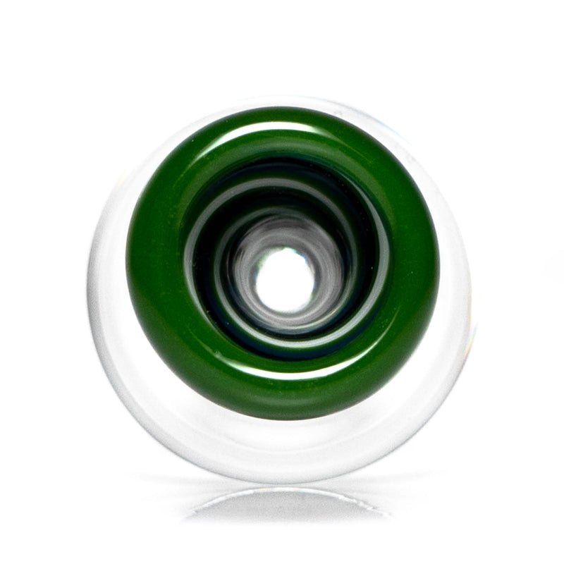 Aaron Vigil - Worked Martini Slide - 18mm - Green, White & Agua w/ Green Lip - The Cave