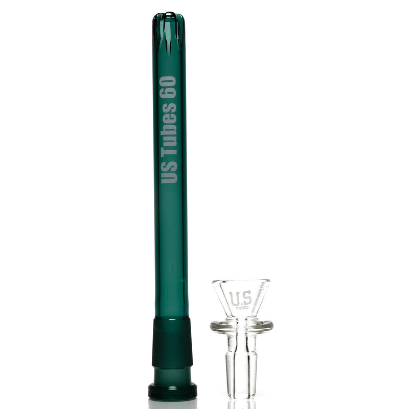 US Tubes - 14" Beaker 50x5 - Ice Pinch - Teal Shadow Label - The Cave