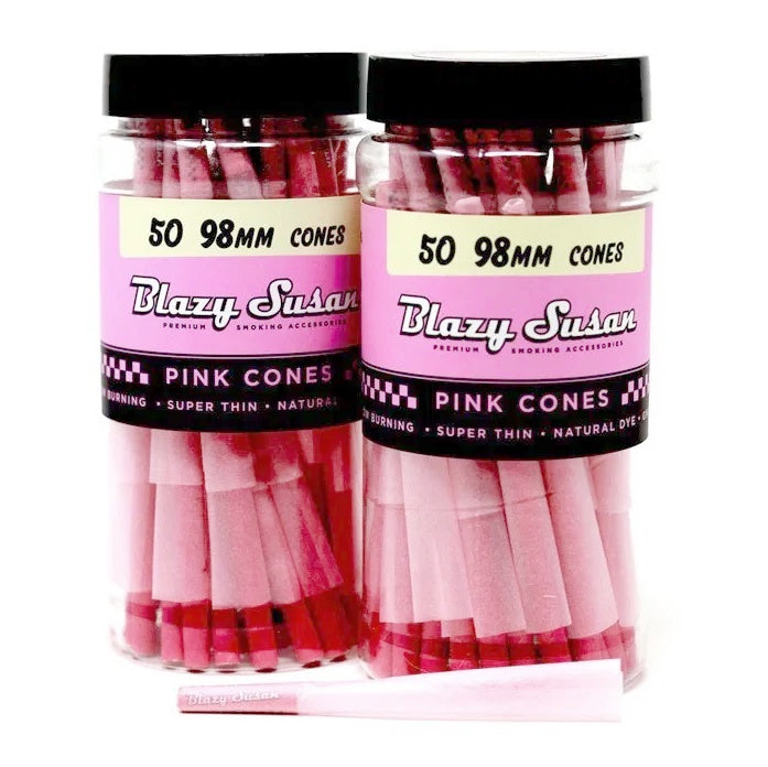 Blazy Susan - 98mm Pre Rolled Pink Cones - 50 Cones - The Cave