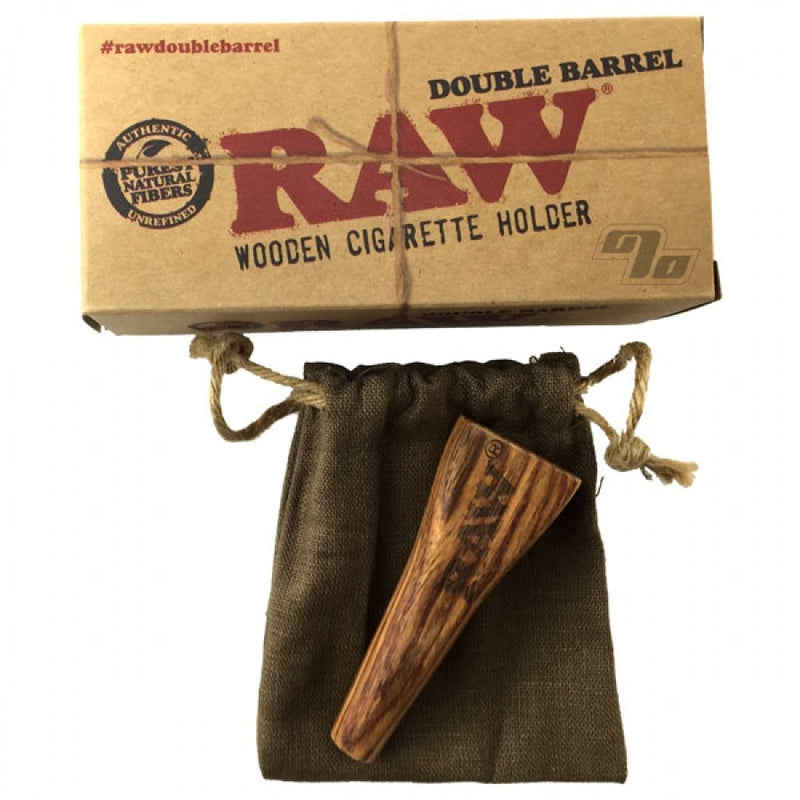 RAW - Double Barrel Wooden Cigarette Holder - 1.25 - The Cave