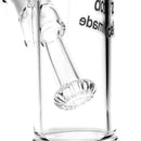 ZOB Glass - 14" Straight Fixed Circ Stem - Shattered Label - Red & Sandblast - The Cave