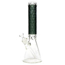 Green Bear - 14" Sandblasted Beaker - Smoke - Flower - The Cave