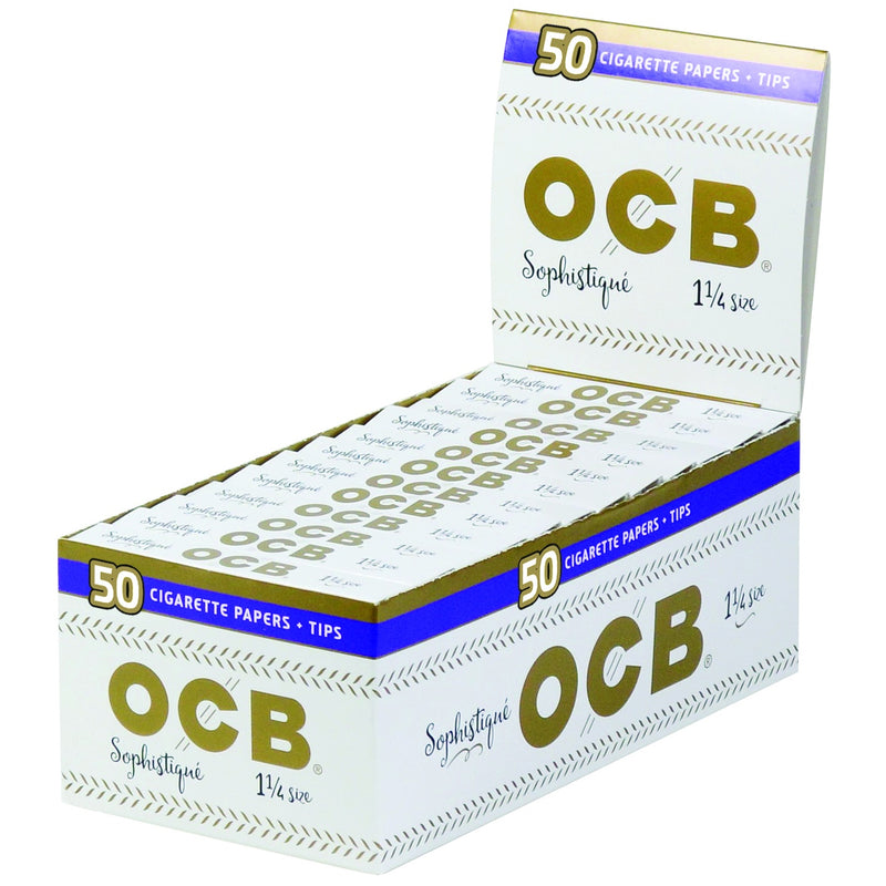 OCB - 1.25 Sophistique Flax Rolling Papers + Tips - 24 Pack Boxd - The Cave
