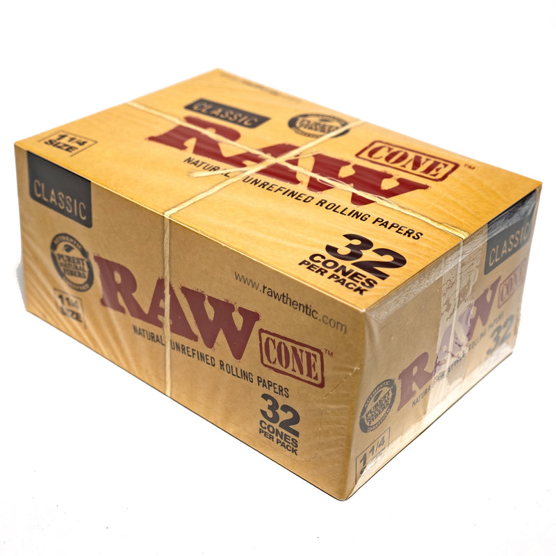 RAW - King Size Classic - 32 Cones - 12 Pack Box - The Cave