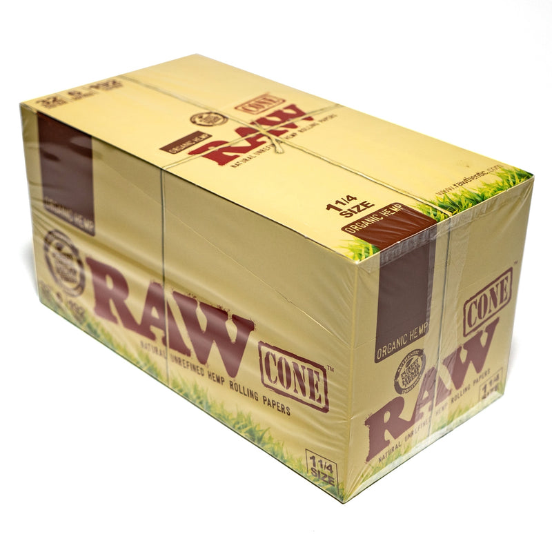 RAW - 1.25 Organic Hemp - 6 Cones - 32 Pack Box - The Cave