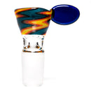 K2 Glass - Worked Snap Slide - 14mm - Fire & Water Wag w/ Cobalt Handle
