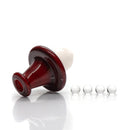 Unity Glassworks - Spinner Cap - Pomegrante/Cherry & UV White Satin - The Cave