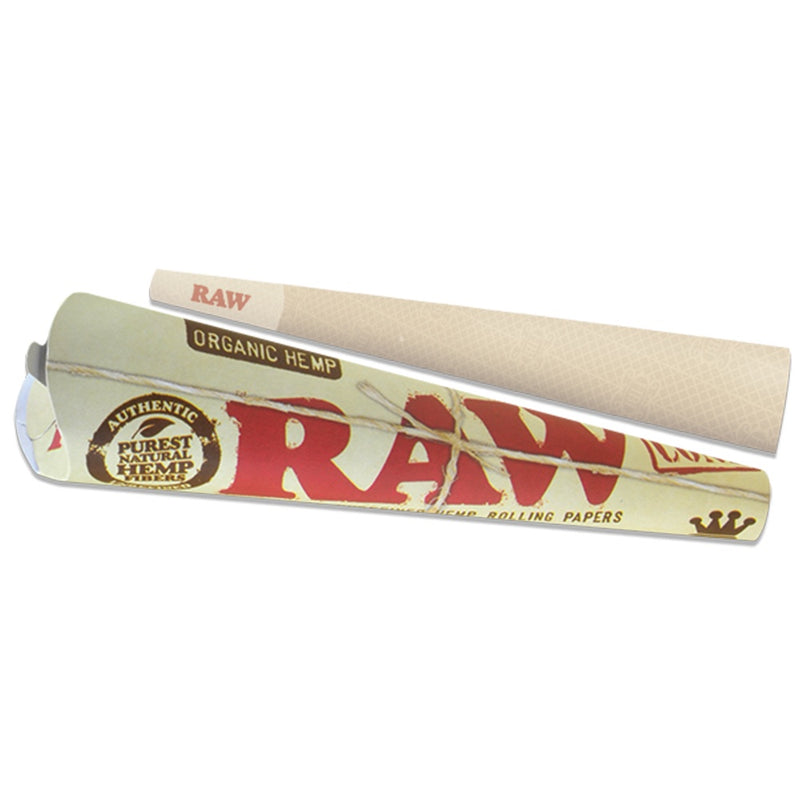 RAW - King Size Organic Hemp - 3 Cones - Single Pack - The Cave