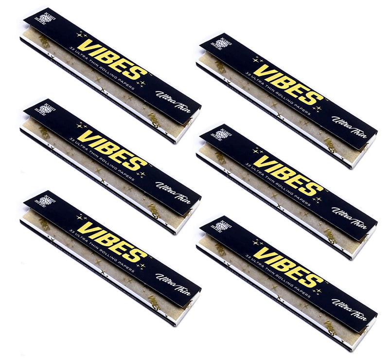 Vibes - King Size Ultra Thin - 33 Paper Booklet - 6 Packs - The Cave