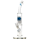 ZOB Glass - 16" Straight Wubbler 8 Arm Tree Perc - Pyramids Label - Blue & Black - The Cave
