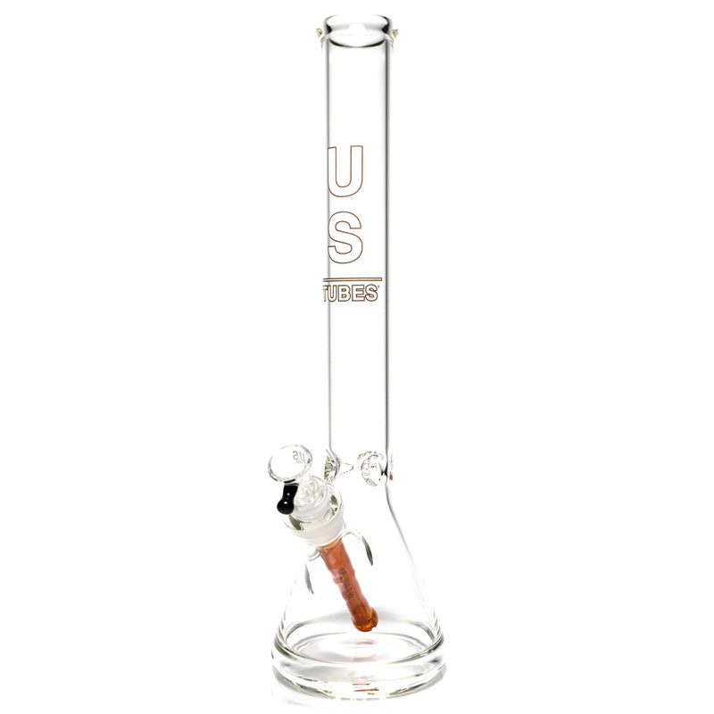 US Tubes - 18" Beaker 50x5 w/ 24mm Joint - White & Brown Vertical Label - The Cave