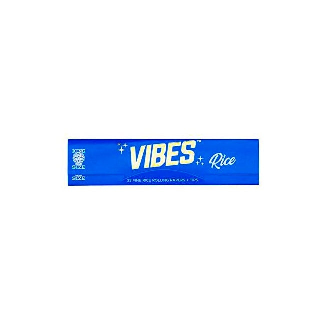 Vibes - King Size Slim Rice - 33 Paper Booklet w/ Tips - Single Pack - The Cave