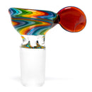 K2 Glass - Worked Snap Slide - 14mm - Rainbow Wag w/ Amber Purple Handle
